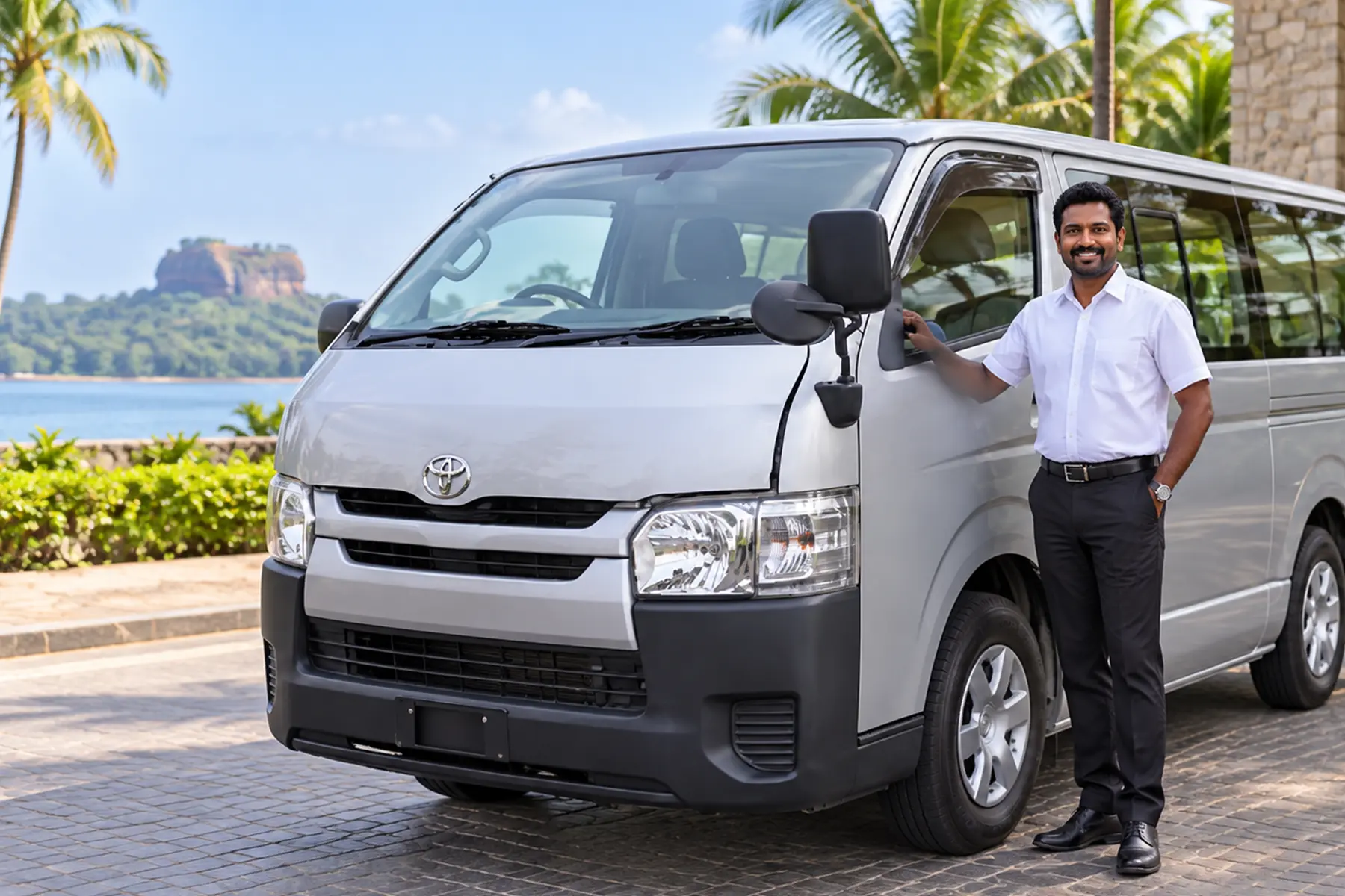 Car travelling through Sri Lanka
